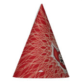 骨の不気味赤いハートらせん線 パーティーハット (左)