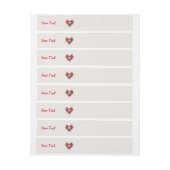 骨の中に丸を帯びた赤いゴシックハートスカル ラップアラウンド宛名ラベル (シート)