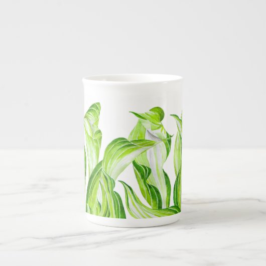 骨の中国マグカップの'Hosta with the Mosta' ボーンチャイナマグカップ (正面)