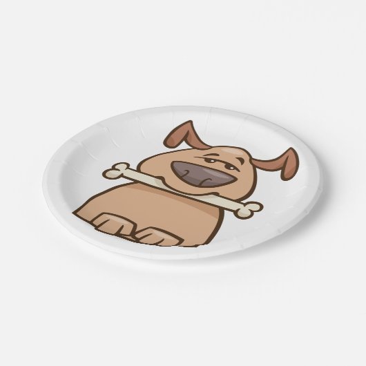 骨の付いた犬 ペーパープレート (アングル)