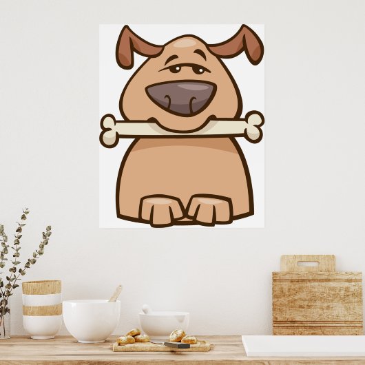 骨の付いた犬 ポスター (キッチン)