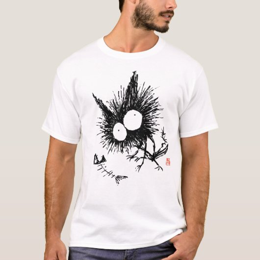 骨の多い猫および魚の骨 Tシャツ (正面)