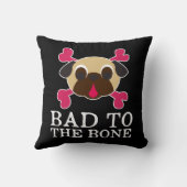 骨の子鹿のパグの骨が交差した図形の枕への悪い状態 クッション (裏面)