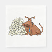 骨の山を積んだ黒犬かわいいペット スタンダードランチョンナプキン (正面)