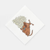 骨の山を積んだ黒犬かわいいペット スタンダードランチョンナプキン (角)