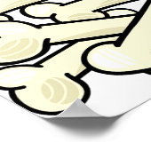 骨の山を積んだ黒犬かわいいペット ポスター (角)