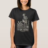 骨の庭師 スケルトン ドクロ 花 アート Tシャツ (正面)