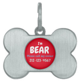 骨の形をした犬ラベル ペットネームタグ