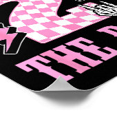 骨の悪い2歳の誕生日 ピンクの市松模様 ポスター (角)