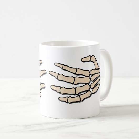 骨の手に冷たい骨のコーヒーマグ コーヒーマグカップ (正面右)