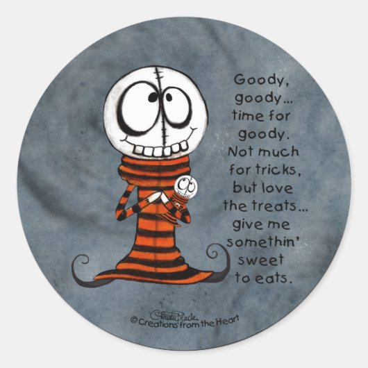 骨の折れる間抜け ラウンドシール (正面)