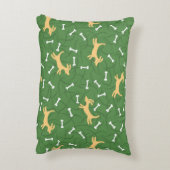 骨の背景を持つ幸運な犬 アクセントクッション (裏面(縦))