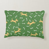 骨の背景を持つ幸運な犬 アクセントクッション (裏面)