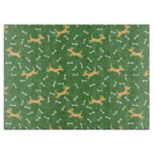 骨の背景を持つ幸運な犬 カッティングボード (正面)