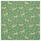 骨の背景を持つ幸運な犬 ファブリック (見本)