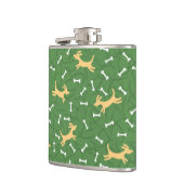 骨の背景を持つ幸運な犬 フラスク (左)