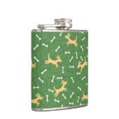 骨の背景を持つ幸運な犬 フラスク (右)