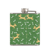 骨の背景を持つ幸運な犬 フラスク (裏面)