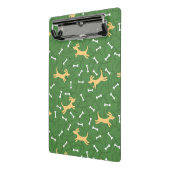 骨の背景を持つ幸運な犬 ミニクリップボード (アングル2)