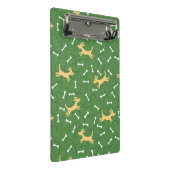 骨の背景を持つ幸運な犬 ミニクリップボード (アングル)