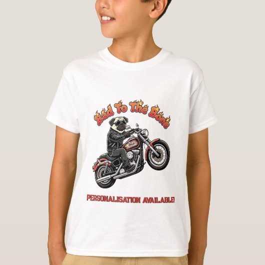 骨の髄まで悪い奴 "Pugly Attitude" パグバイカー Tシャツ (正面)