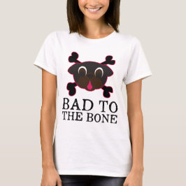骨の黒いパグのティーに悪い Tシャツ