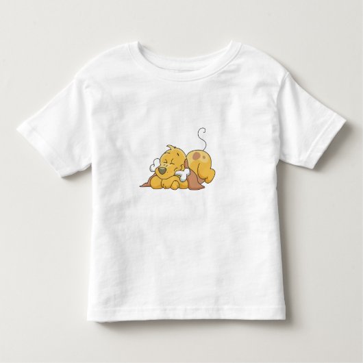 骨のTシャツおよびギフトを持つ幸せな犬 トドラーTシャツ (正面)