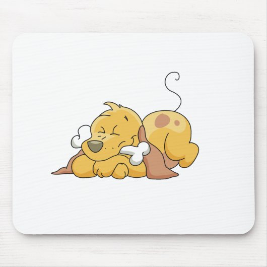 骨のTシャツおよびギフトを持つ幸せな犬 マウスパッド (正面)