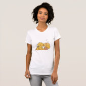 骨のTシャツおよびギフトを持つ幸せな犬 Tシャツ (正面フル)