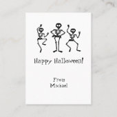 骨は野生のスケルトンのハロウィーン教室カード 名刺 (裏面)