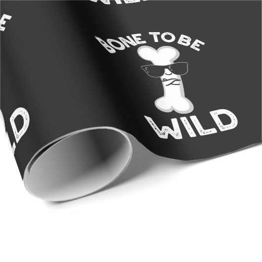 骨は野生の解剖学おもしろいのPun暗いBG ラッピングペーパー (ロールコーナー)