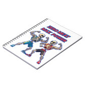 骨まで強い - ユニークなスケルトンの筋肉デザイン ノートブック (左側)