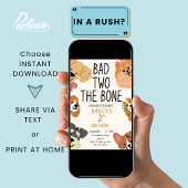 骨まで悪い2歳の誕生日パーティー 招待状