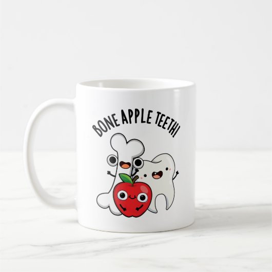 骨りんご歯の面白いボナペティット駄洒落 コーヒーマグカップ (左)