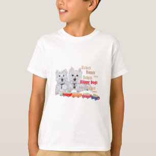 骨を持つ幸せな犬 Tシャツ