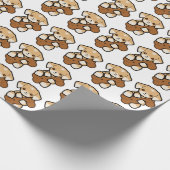 骨を搭載するかわいい子犬 ラッピングペーパー (角)