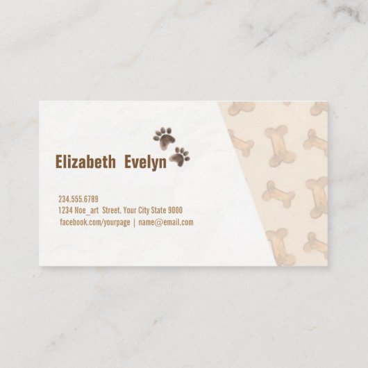 骨を搭載する水彩画ペット店のエレガントなカード 名刺 (裏面)