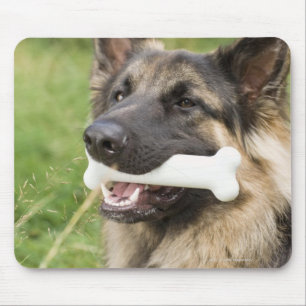 骨を搭載する犬 マウスパッド