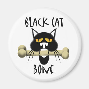 骨を搭載する黒猫 マグネット