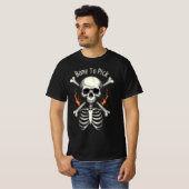 骨を選択してホラースケルトンのハロウィーンの日の男性 Tシャツ (正面フル)