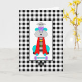 骨カラフルグリーティングカード付き犬 カード (黄色い花)