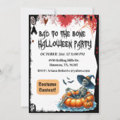 骨スケルトンのハロウィーン招待状に悪い 招待状 (正面)