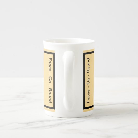 骨中国コーヒー/ティーマグカップ – 顔 – 囲碁デザイン ボーンチャイナマグカップ (裏面)