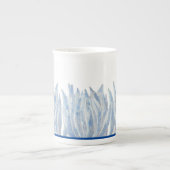 骨中国マグカップに青いチョークスティック ボーンチャイナマグカップ (正面)