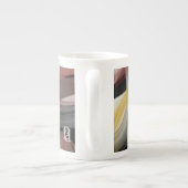 骨中国マググ抽象芸術アート白黒パウダー ボーンチャイナマグカップ (裏面)