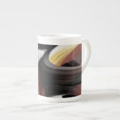 骨中国マググ抽象芸術アート白黒パウダー ボーンチャイナマグカップ (正面右)