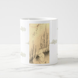 骨中国マグ2つのバンニーと雲と月 ジャンボコーヒーマグカップ