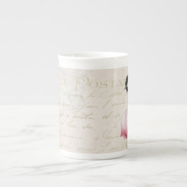 骨中国ヴィンテージ水彩花鳥類 ボーンチャイナマグカップ