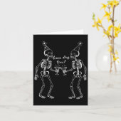 骨乾ティニ・スケルトンがマティーニを飲むテール ハロ カード (黄色い花)