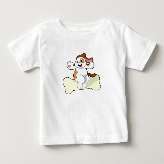 骨付きの犬 ベビーTシャツ (正面)